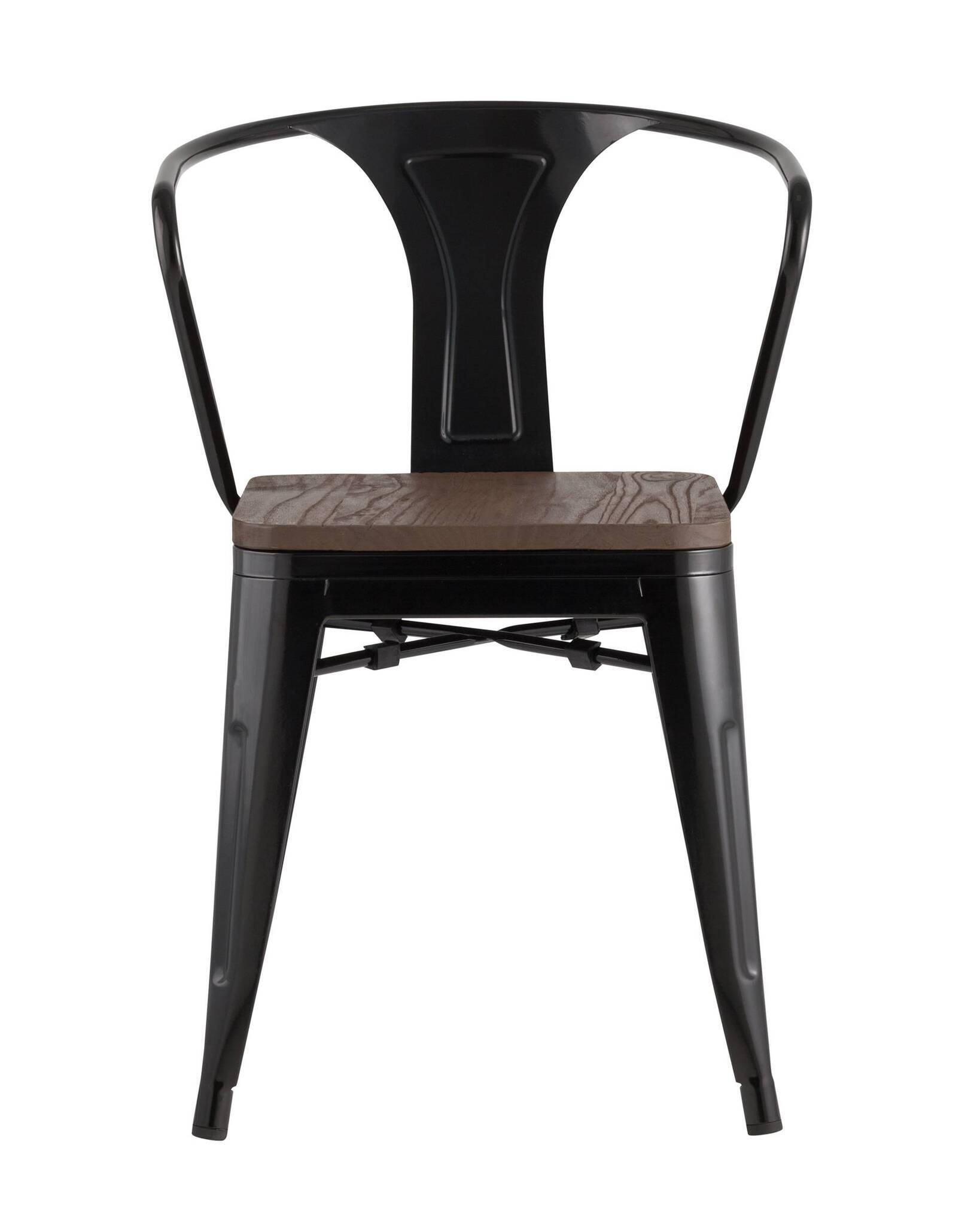 Стул TOLIX ARM WOOD с подлокотниками черный Stool Group
