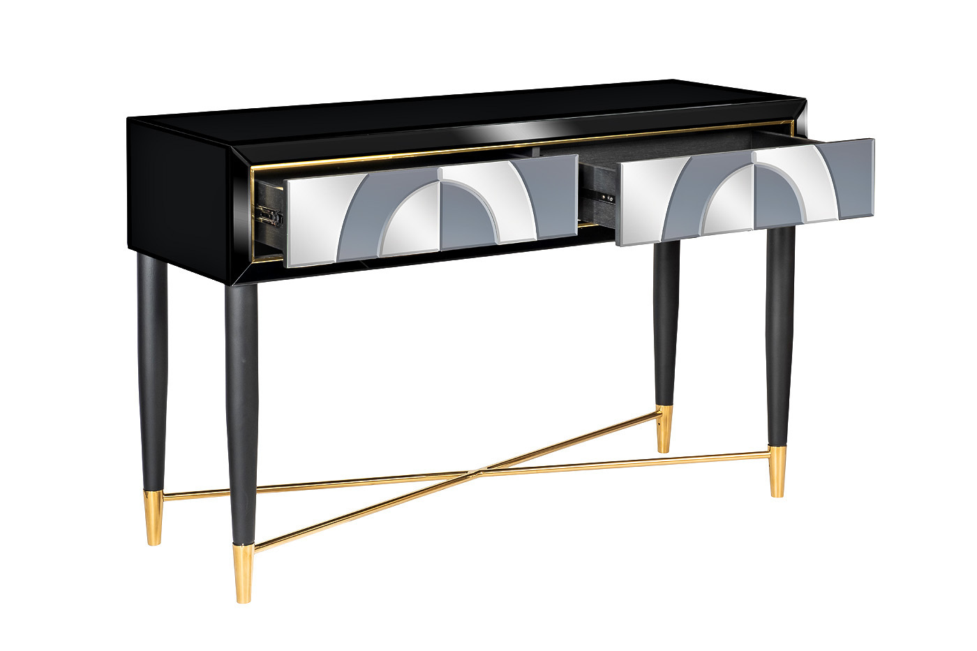 Консоль зеркальная с двумя ящиками Garda Decor KFG122