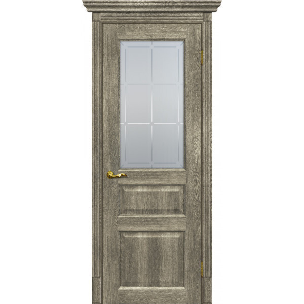 Межкомнатная дверь Graf Тоскана-2 Сатинат с художественным рисунком решетка Гриджио (2000 х 800)