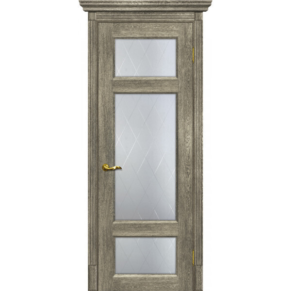 Межкомнатная дверь Graf Тоскана-3 Сатинат, контурный полимер б-цв. рис. Ромб Гриджио (2000 х 600)