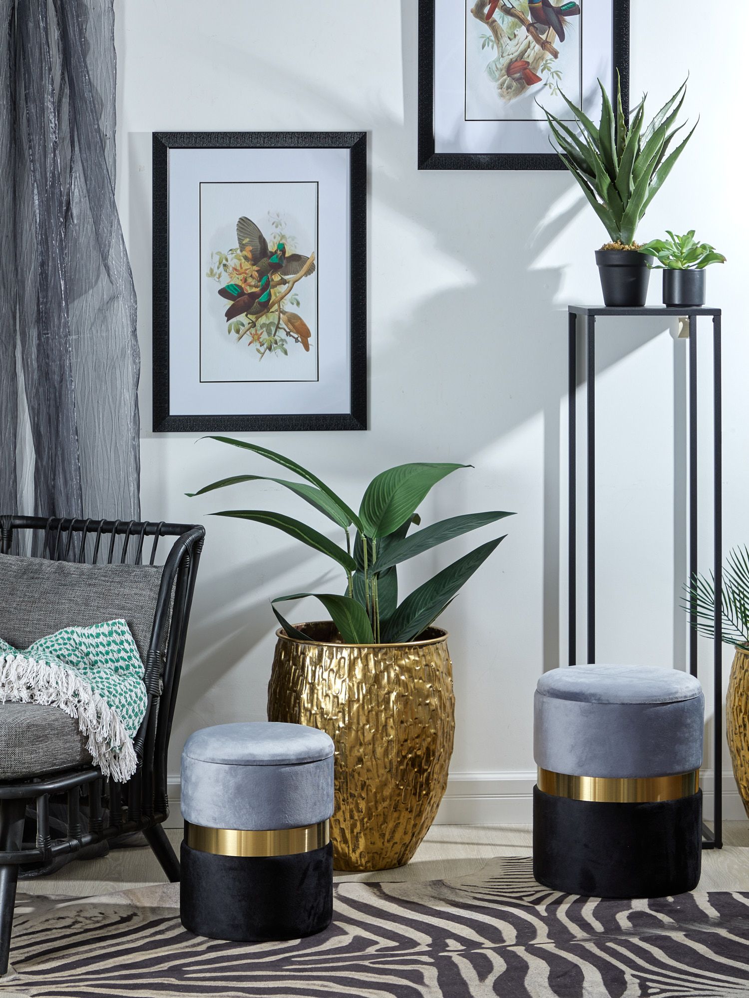 Пуфы с крышкой, набор Glasar 49-337/BM