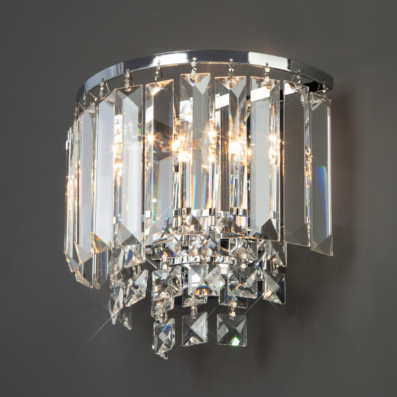 Бра Eurosvet 10121/2 хром/прозрачный хрусталь Strotskis (10105/2)