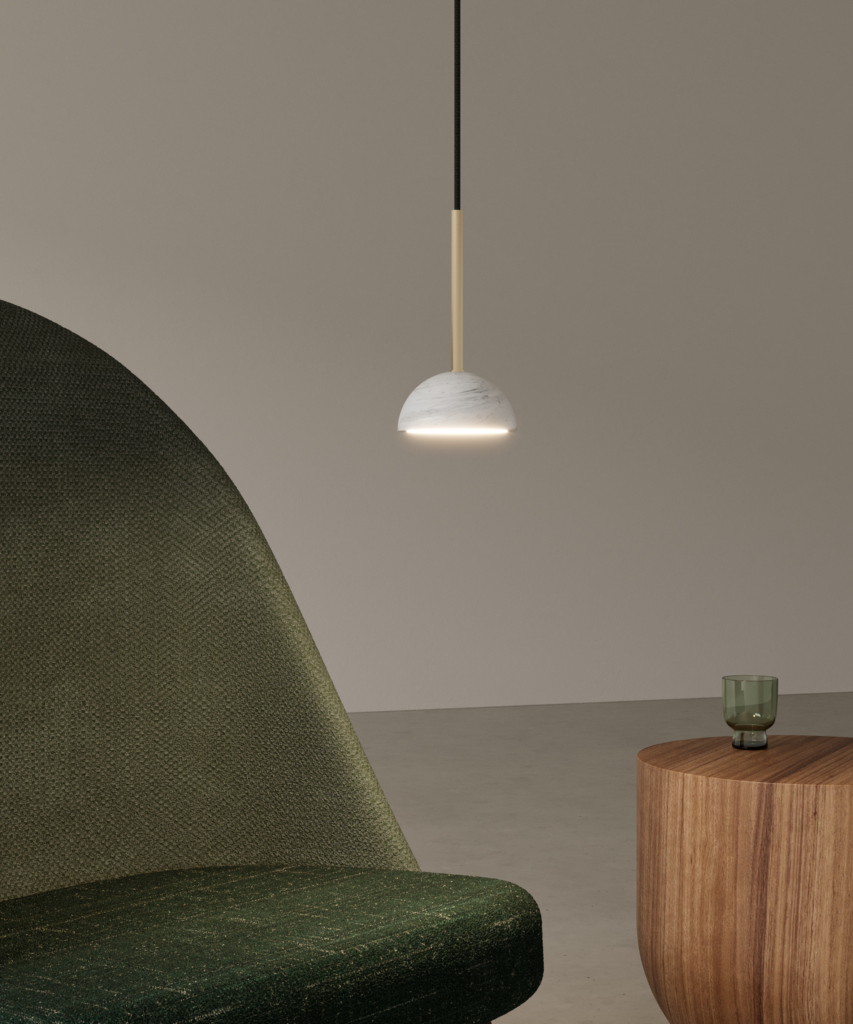 Подвесной светильник Dussa S золотой металл / белый мрамор Aromas del Campo