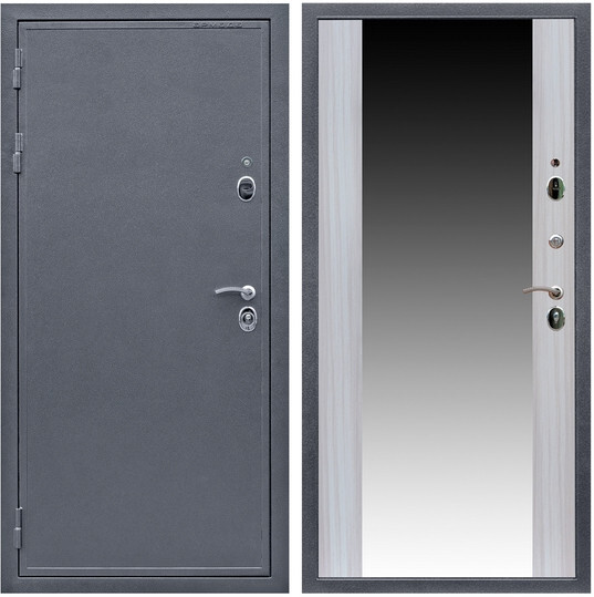 Дверь входная Graf Лондон Антик серебро / МДФ 16 мм СБ-16 Сандал белый