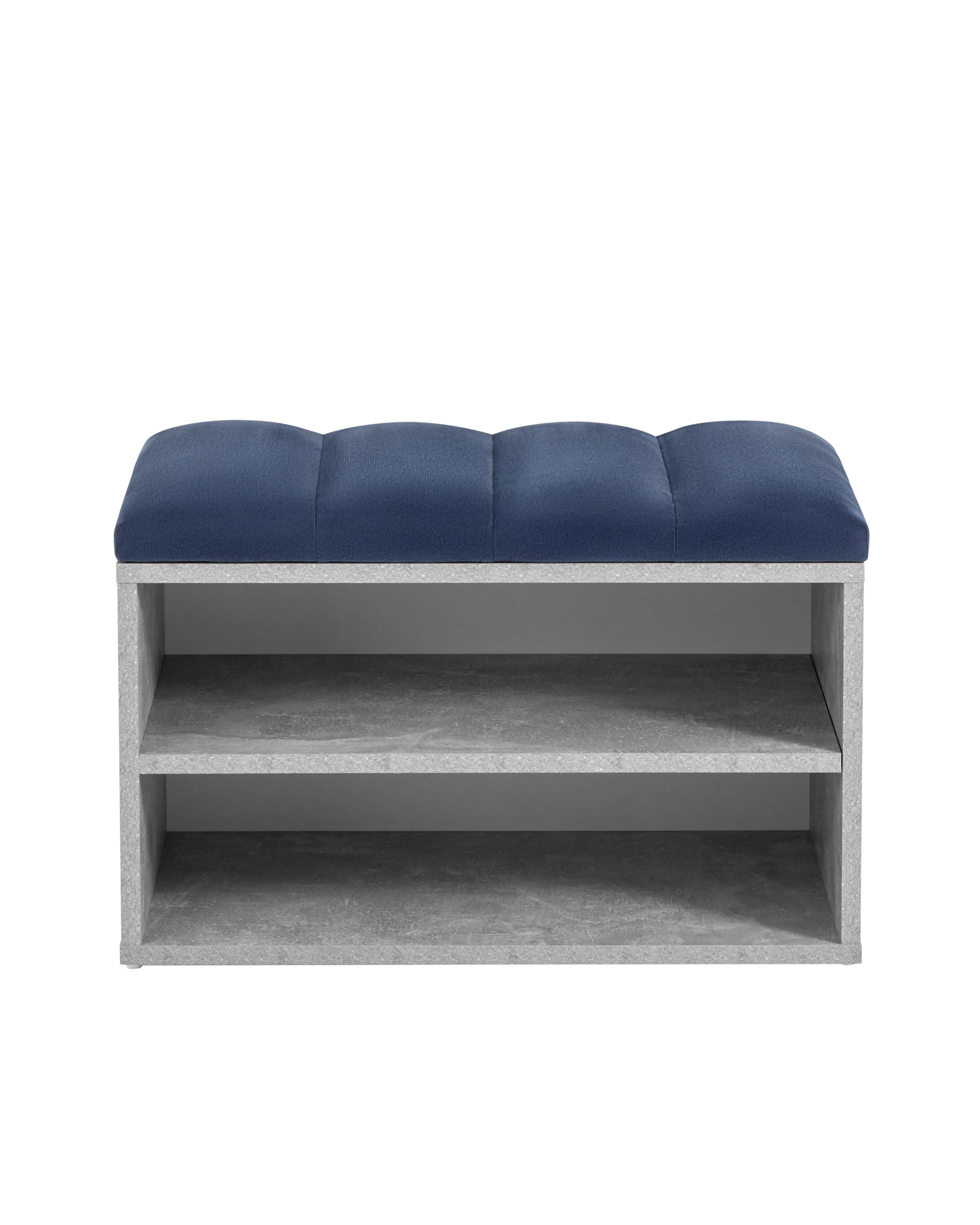 Обувница Хольст серая велюр синий Stool Group