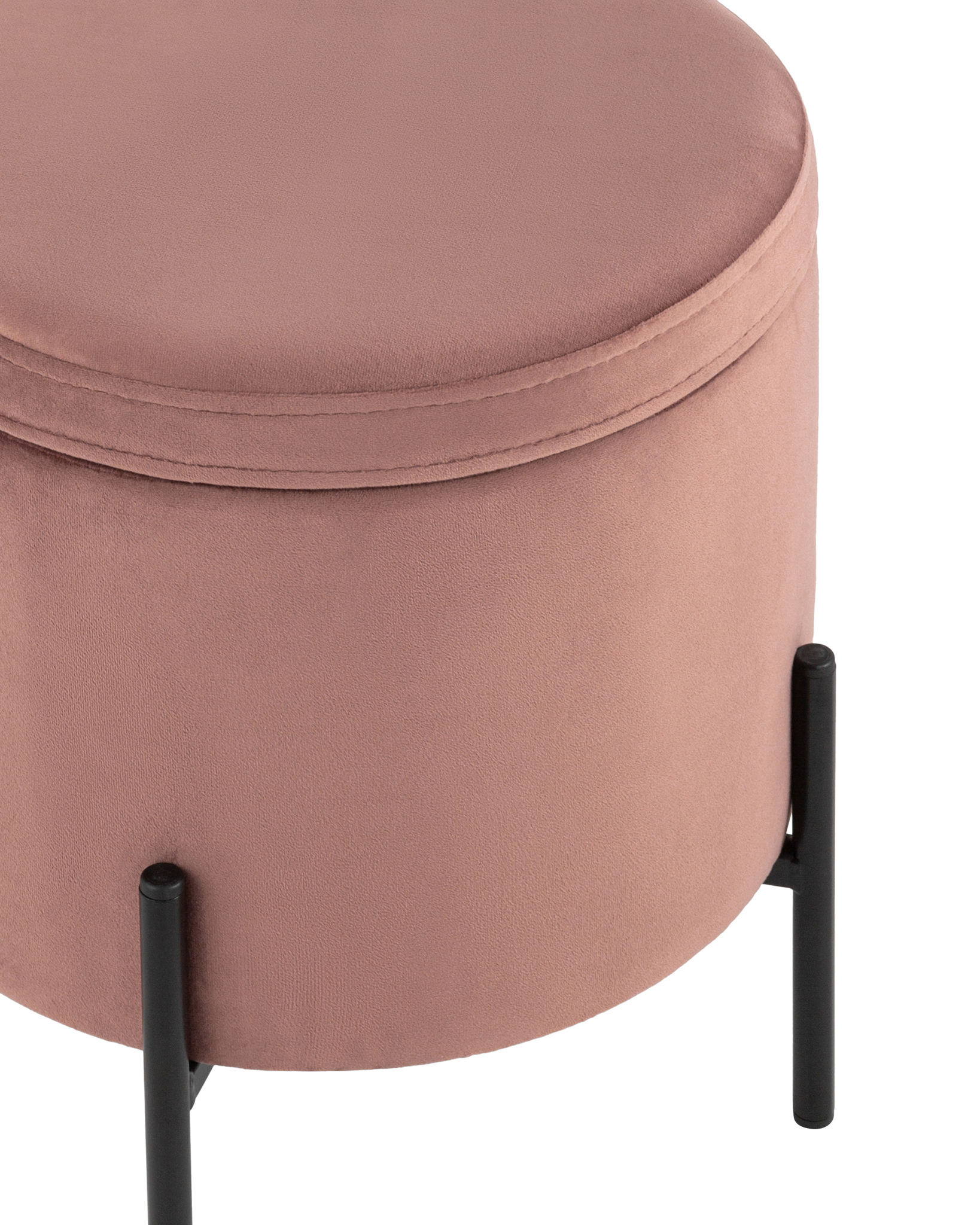 Пуф Грейс с ящиком велюр пыльно-розовый Stool Group
