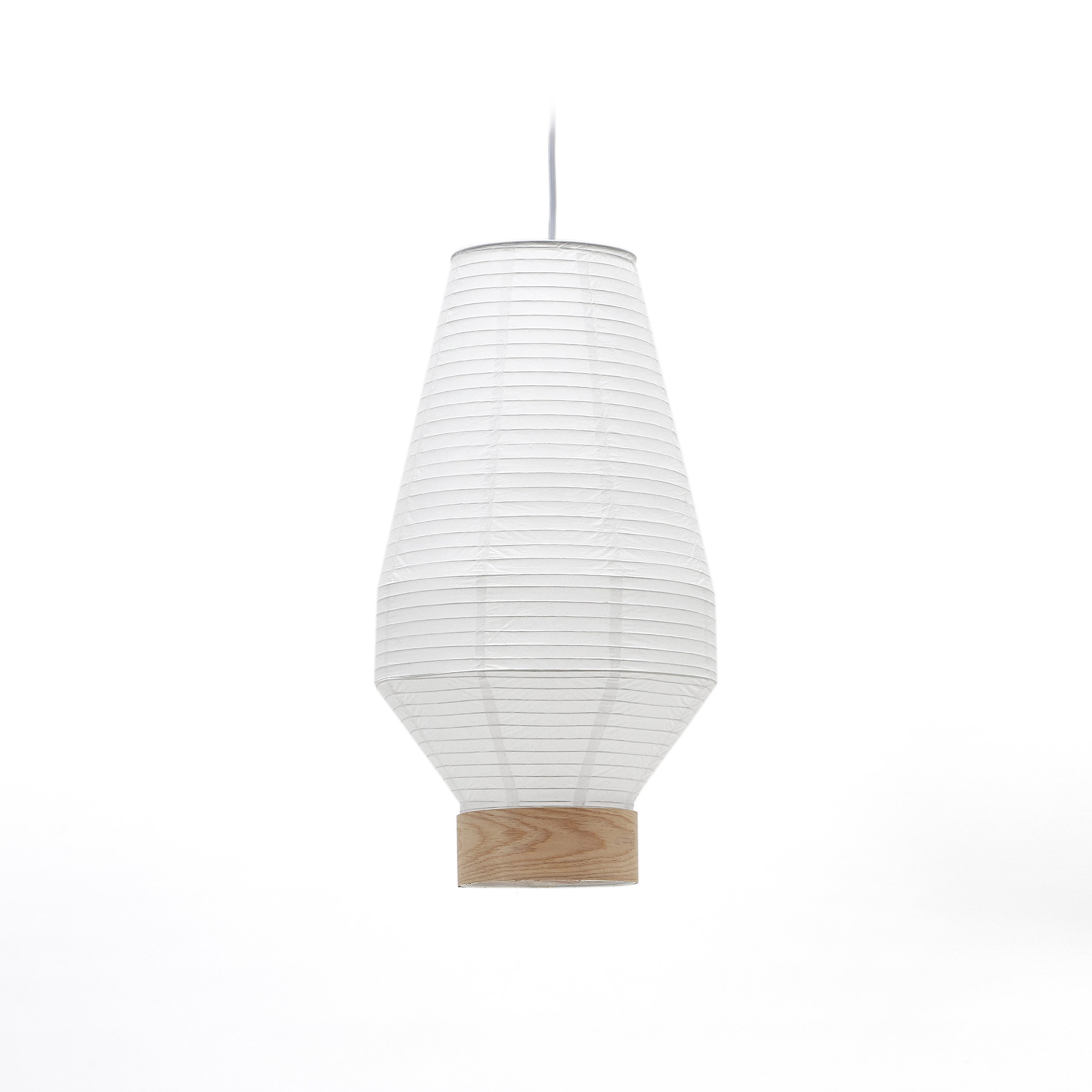 Hila Абажур для подвесного светильника из белой бумаги и натурального шпона Ø 30 см La Forma (ex Julia Grup)