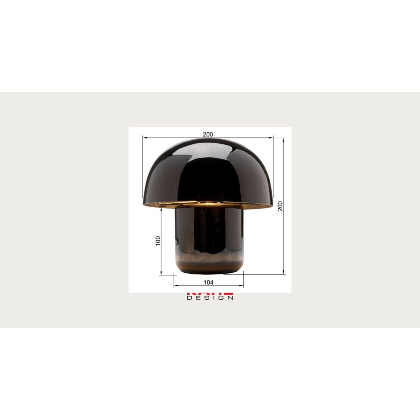 Светильник настольный Mushroom Black 20cm KARE 56513