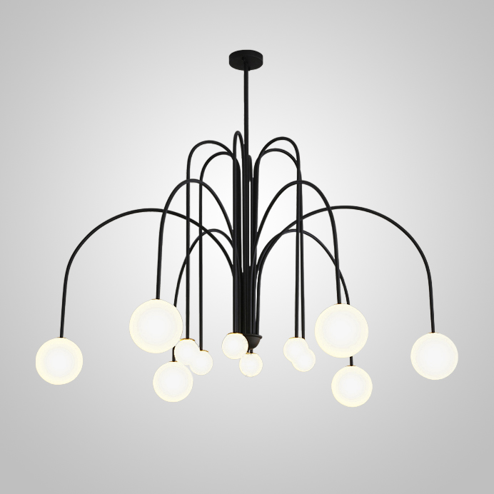 Потолочная люстра DAY L12 D100 Black by ImperiumLoft