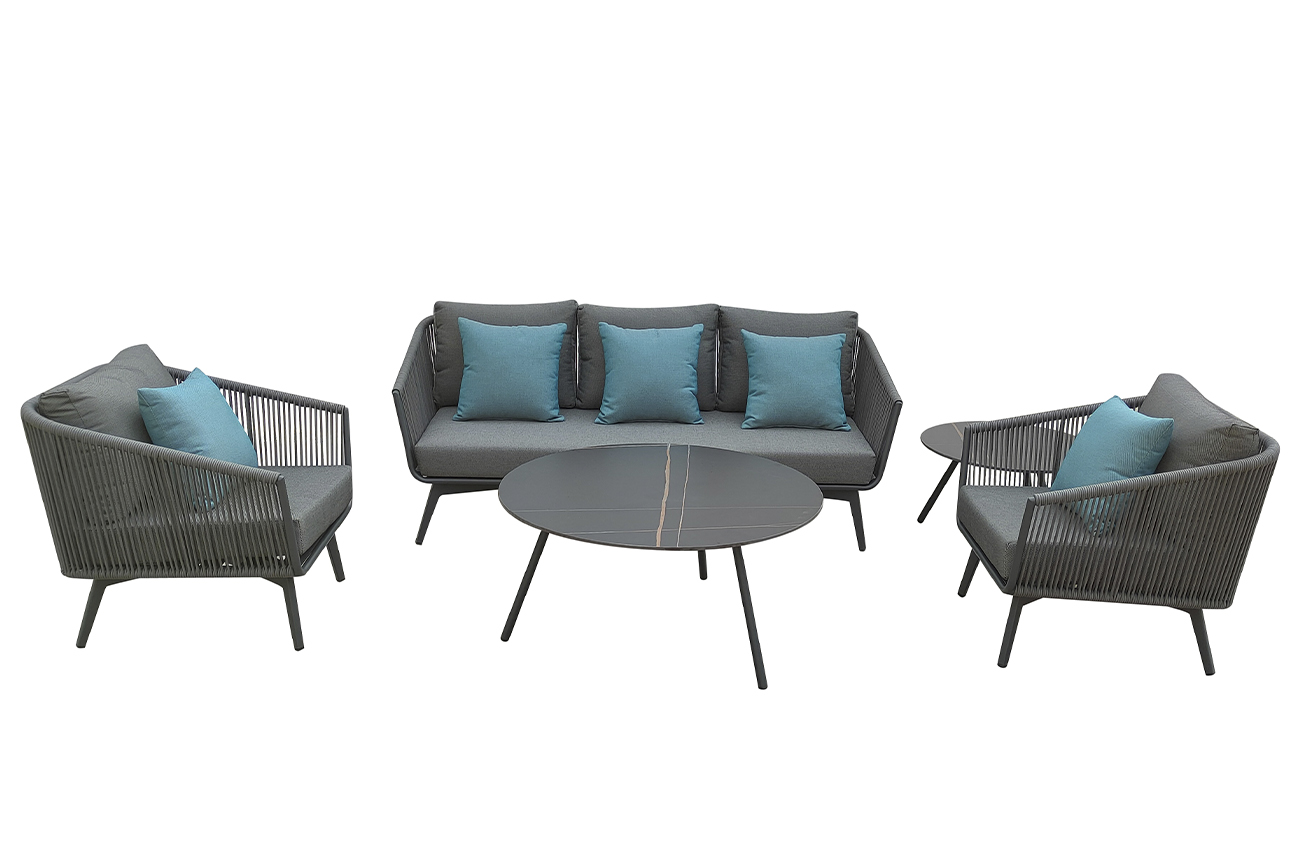 Диван Arial трехместный уличный серый Garda Decor 129KN-02613