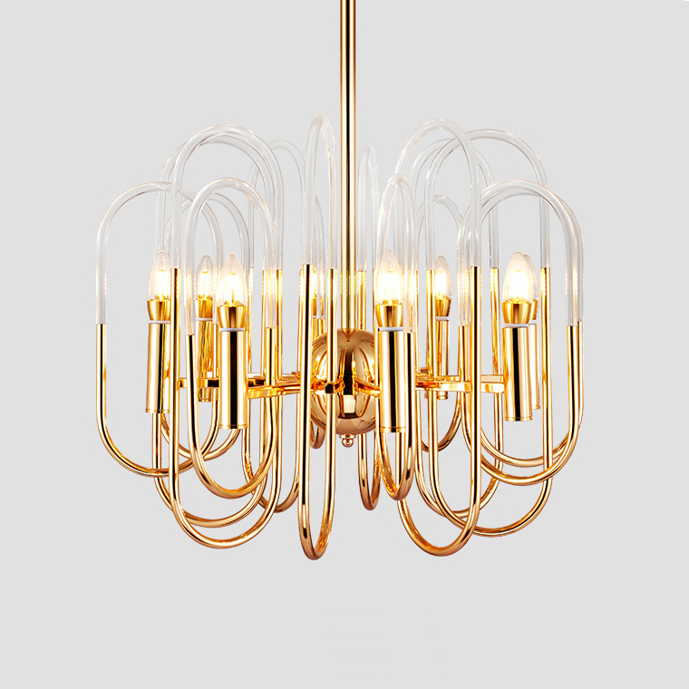 Люстра BRASS AND GLASS LOOP CHANDELIER D60 by ImperiumLoft