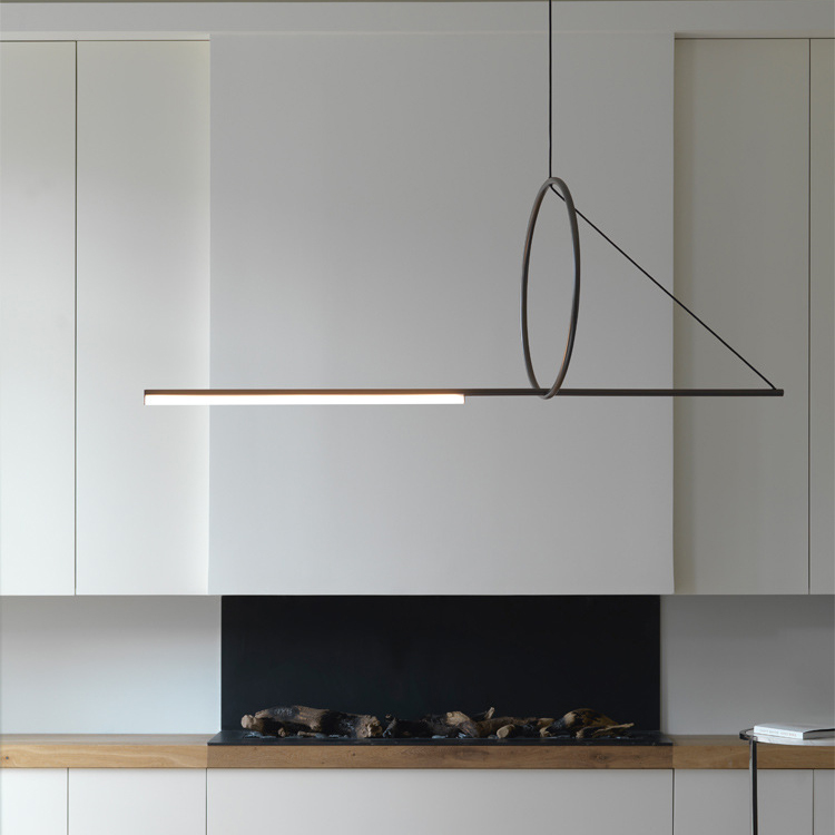 Подвесной светильник SUSPENSION CERCLE ET TRAIT – GRAPHITE SATINE L170 by ImperiumLoft