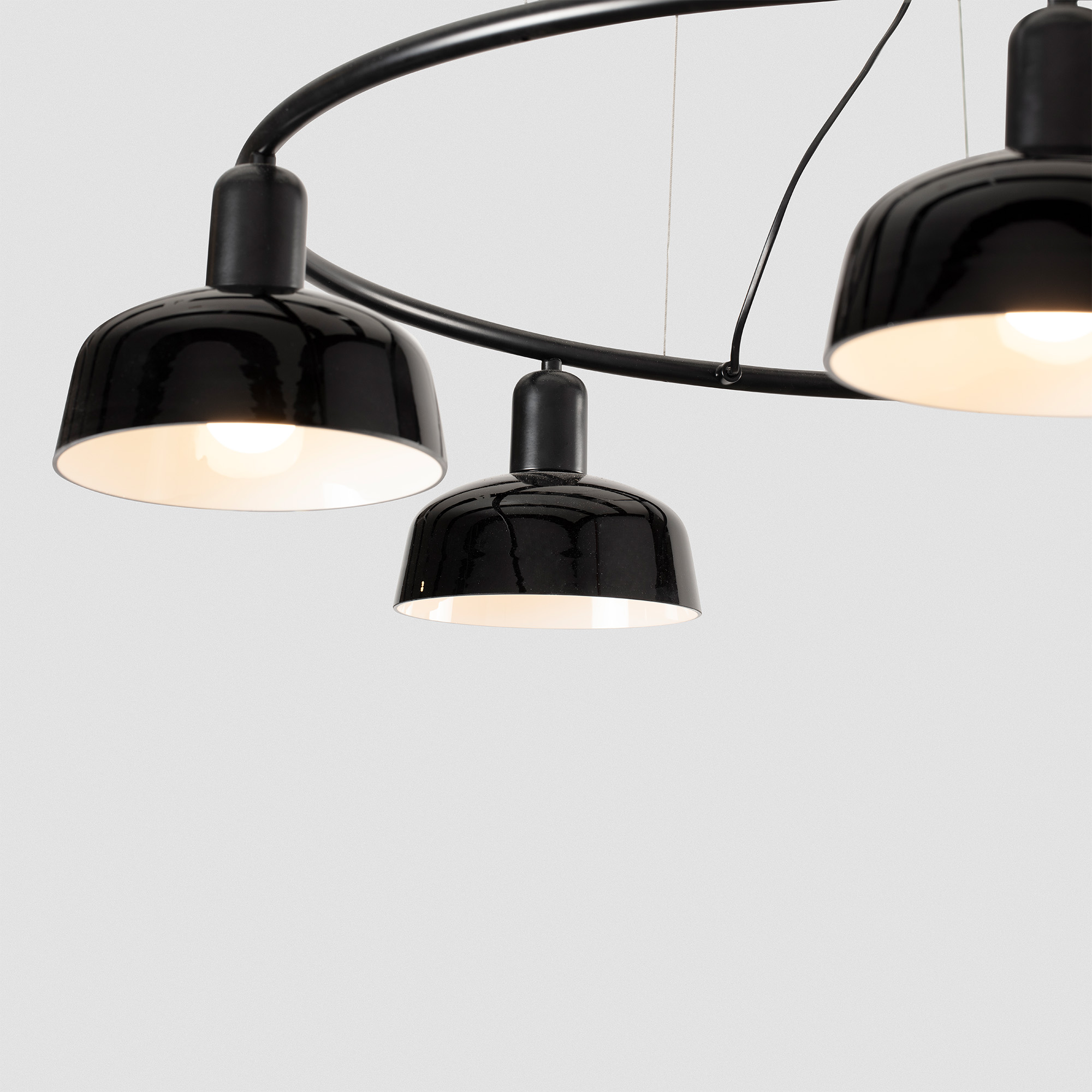 Люстра круглая TATAWIN S черная 5xE27 Faro