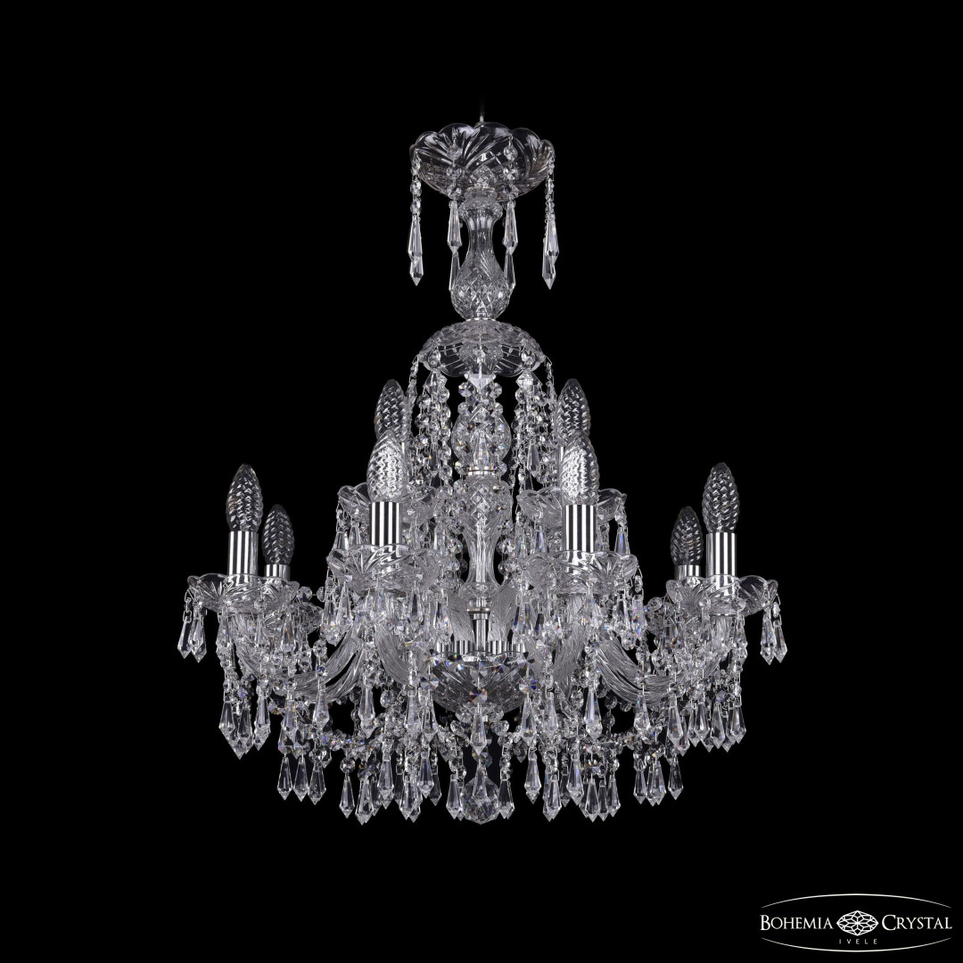 Люстра хрустальная 1403/8+4/195/XL-65 Ni