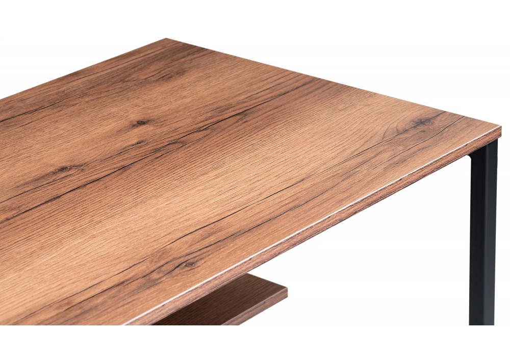 Стол Woodville Клер Лофт черный матовый / дуб делано темный 489688