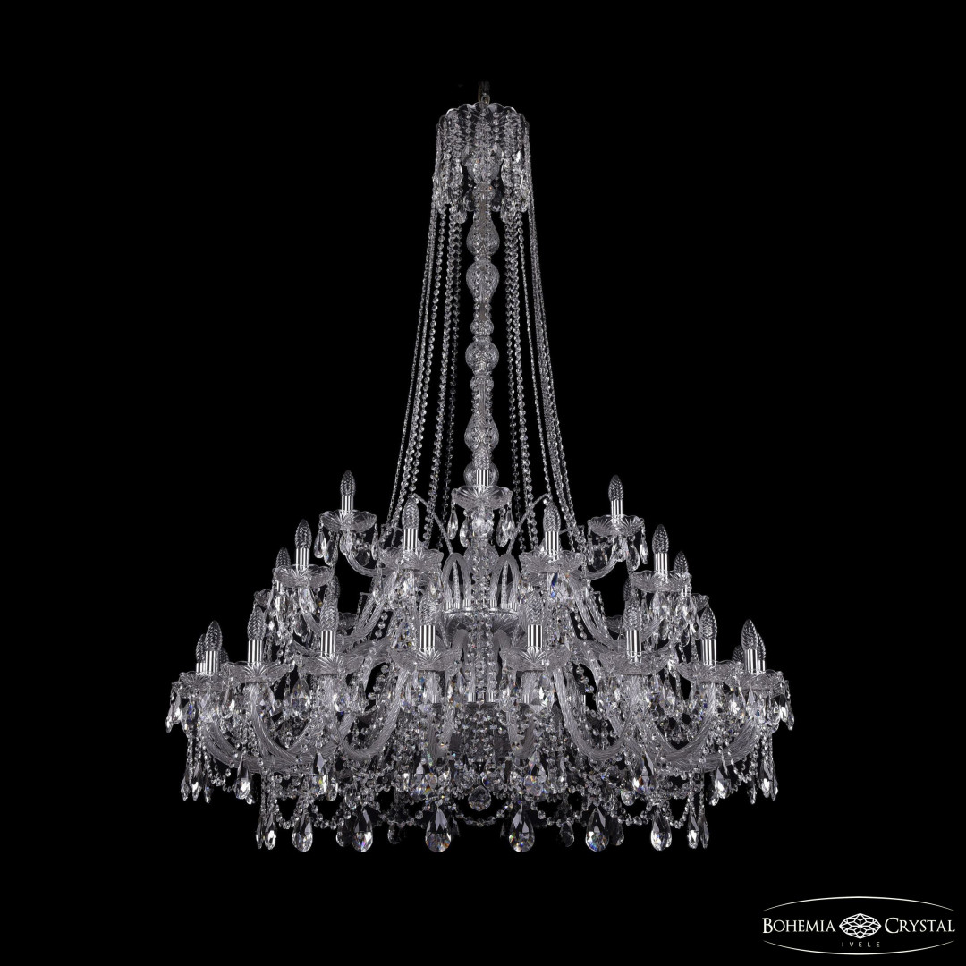 Люстра хрустальная 1411/20+10+5/460/h-175/2d Ni