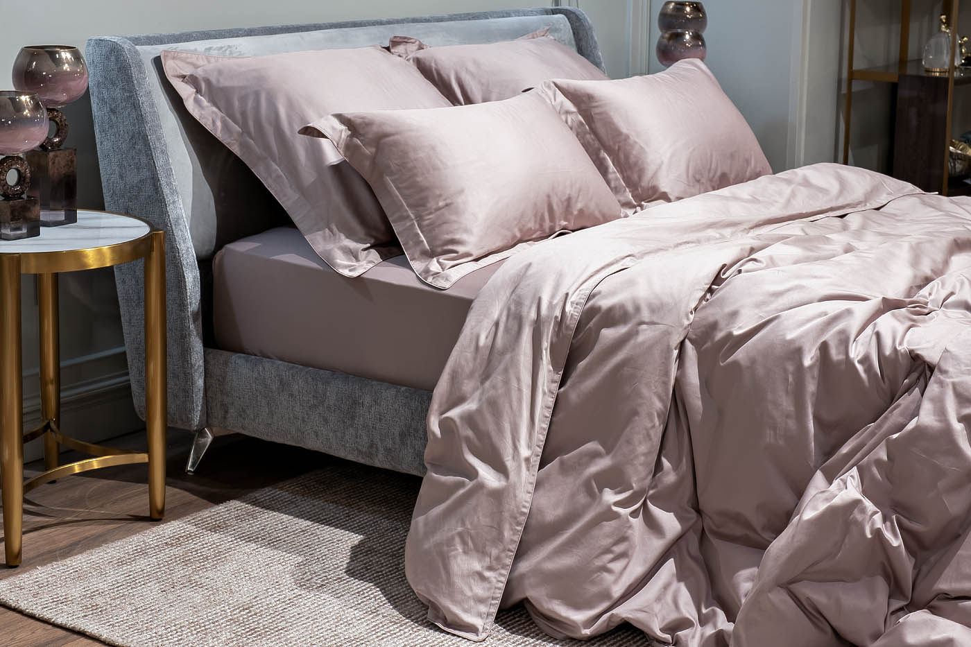 Комплект постельного белья Пудреная роза семейный Garda Decor 130HB- 10201