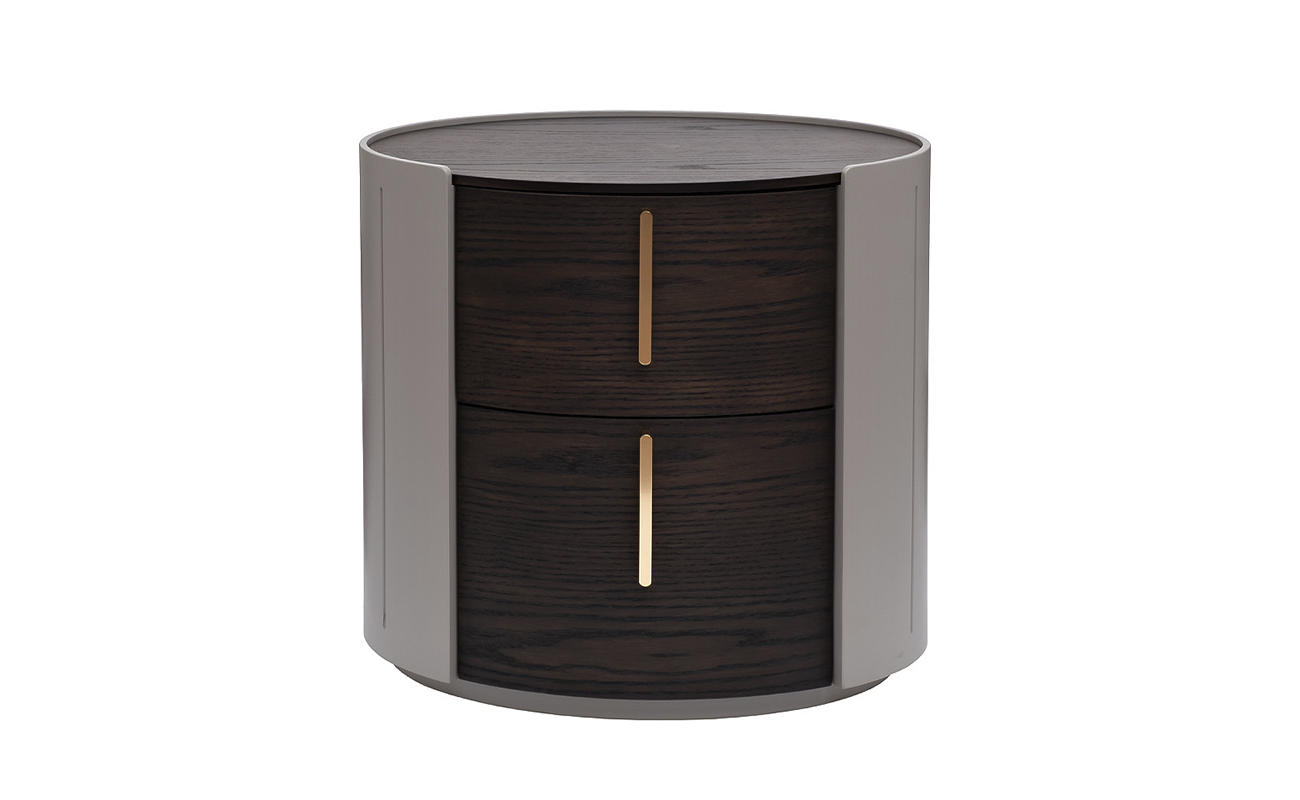 Тумбочка с 2мя ящиками темный шпон Garda Decor 77IP-30200