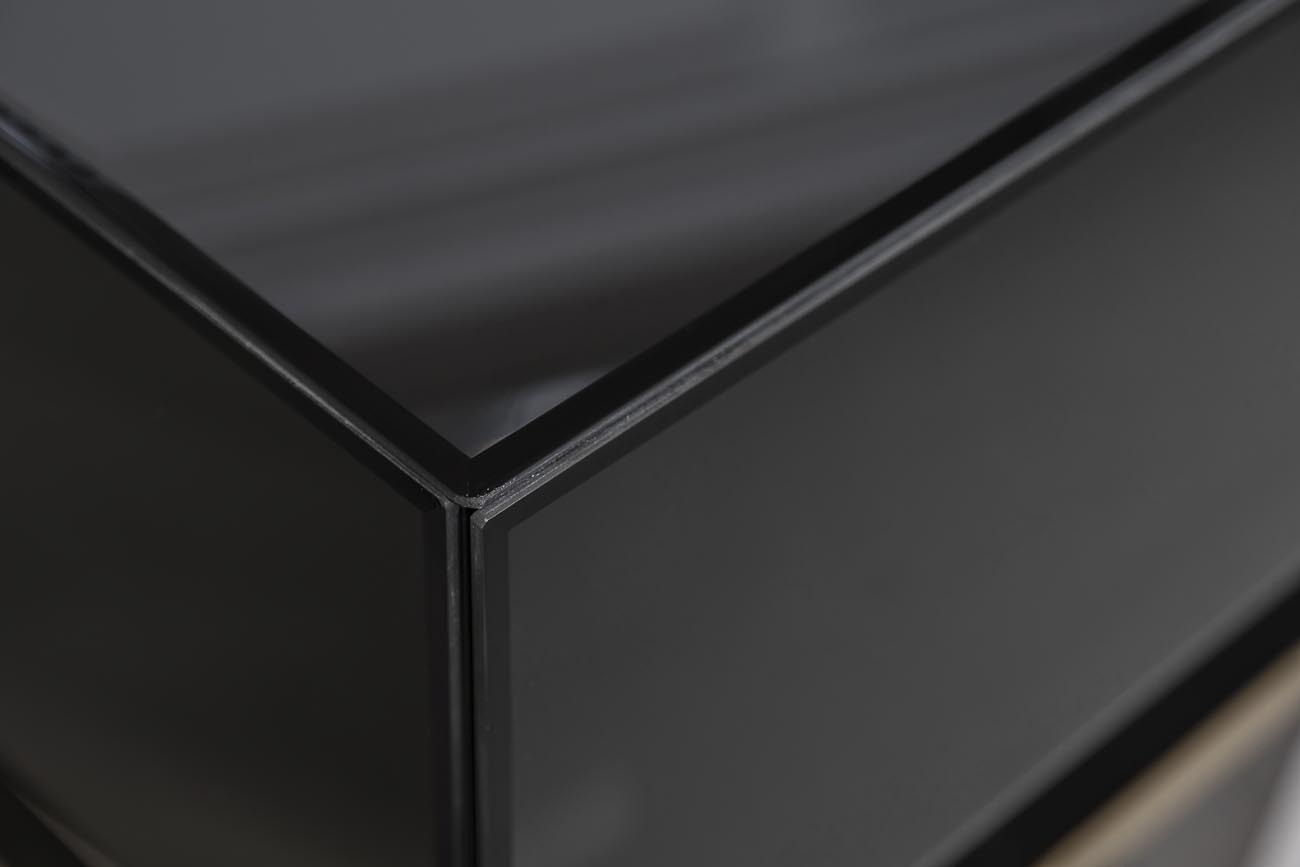 Консоль с ящиками черное стекло/золото Garda Decor KFG058