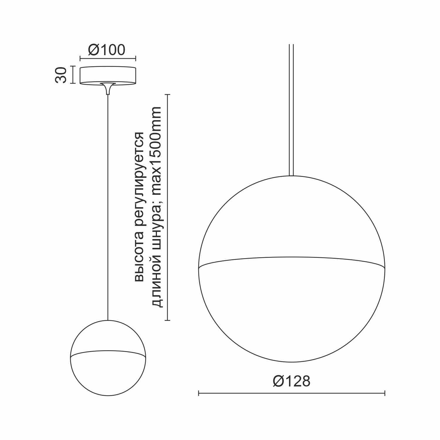 Подвесной светодиодный светильник Ledron SAGITONY R1 T128 Dim Black
