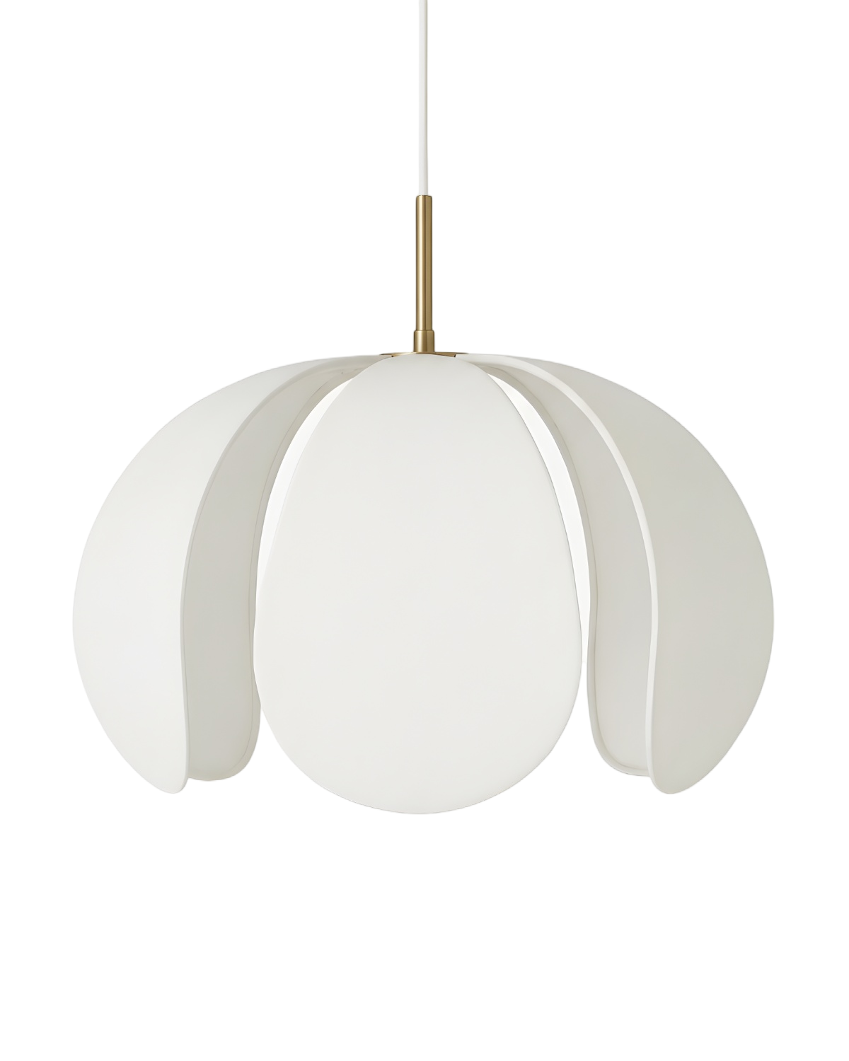 Золотой подвесной светильник Флэк с белым абажуром Louvre Home LPN080825SWL