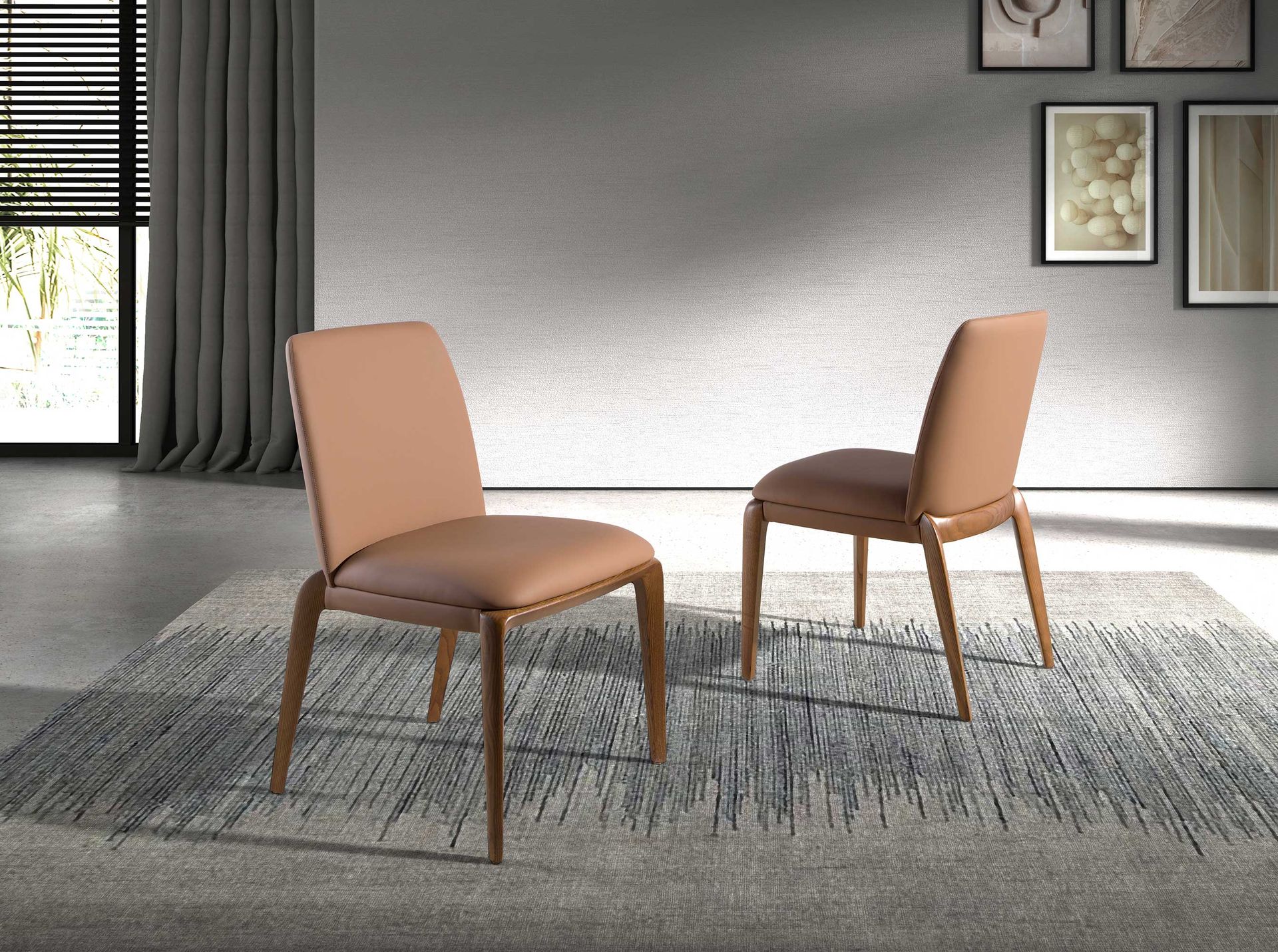 Стул 4135/CH23016 из экокожи коричневого цвета Angel Cerda