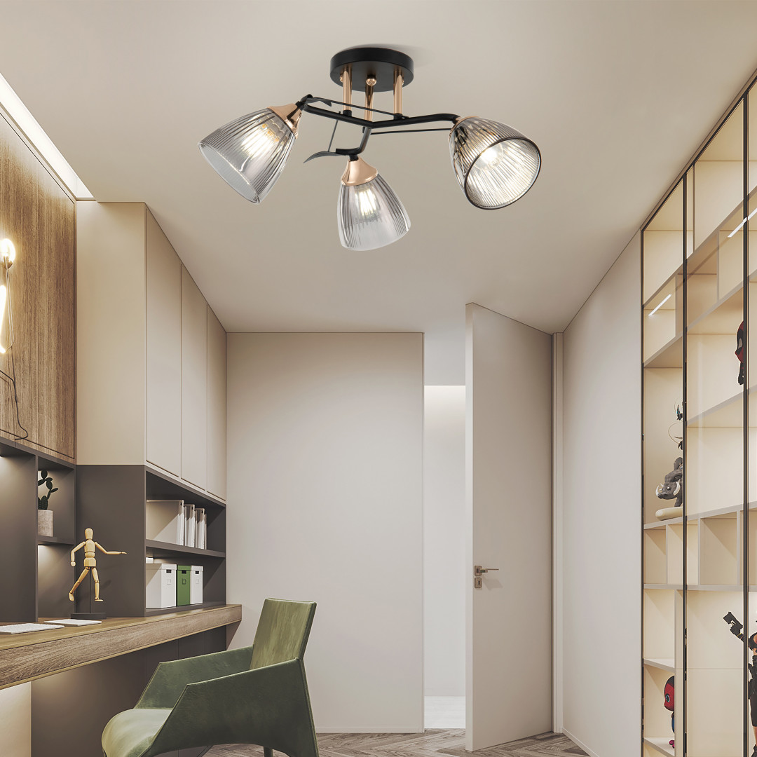 Люстра с плафонами 322610/3 BK+FG Arte Milano