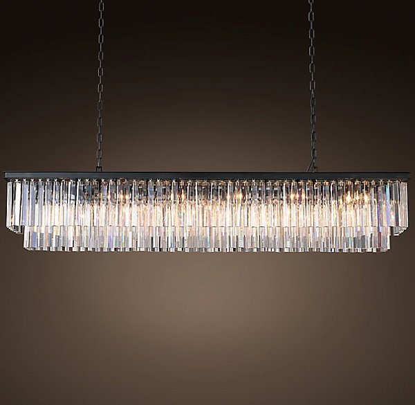 Люстра  RH 1920s Odeon Clear Glass Fringe Black iron 150 by ImperiumLoft