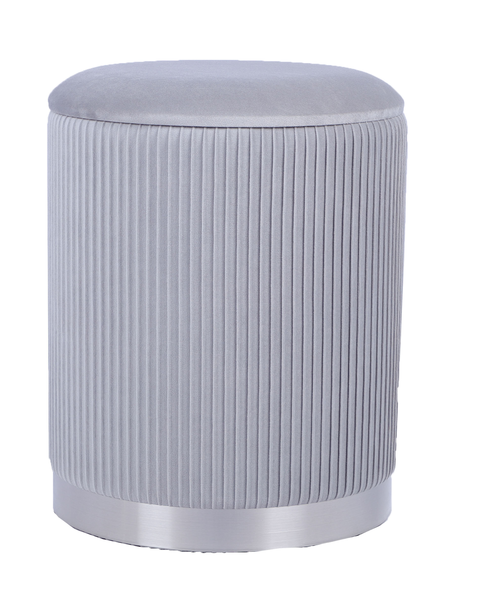 Пуф Шарлотта с ящиком серебро велюр серебристый Stool Group