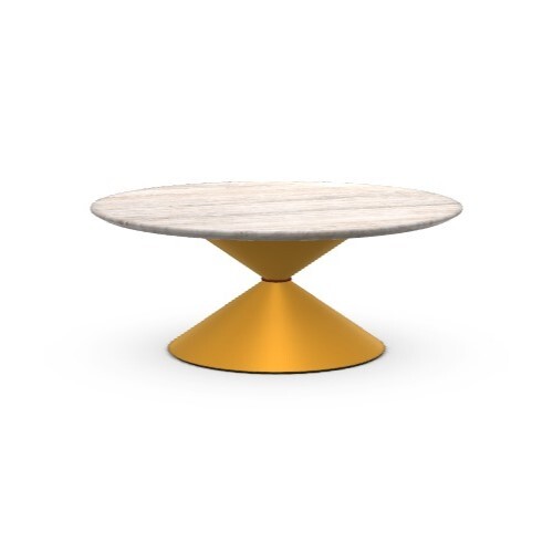 Журнальный стол Midj Clessidra Н27 Ocher/Travertino Clessidra H27 D70