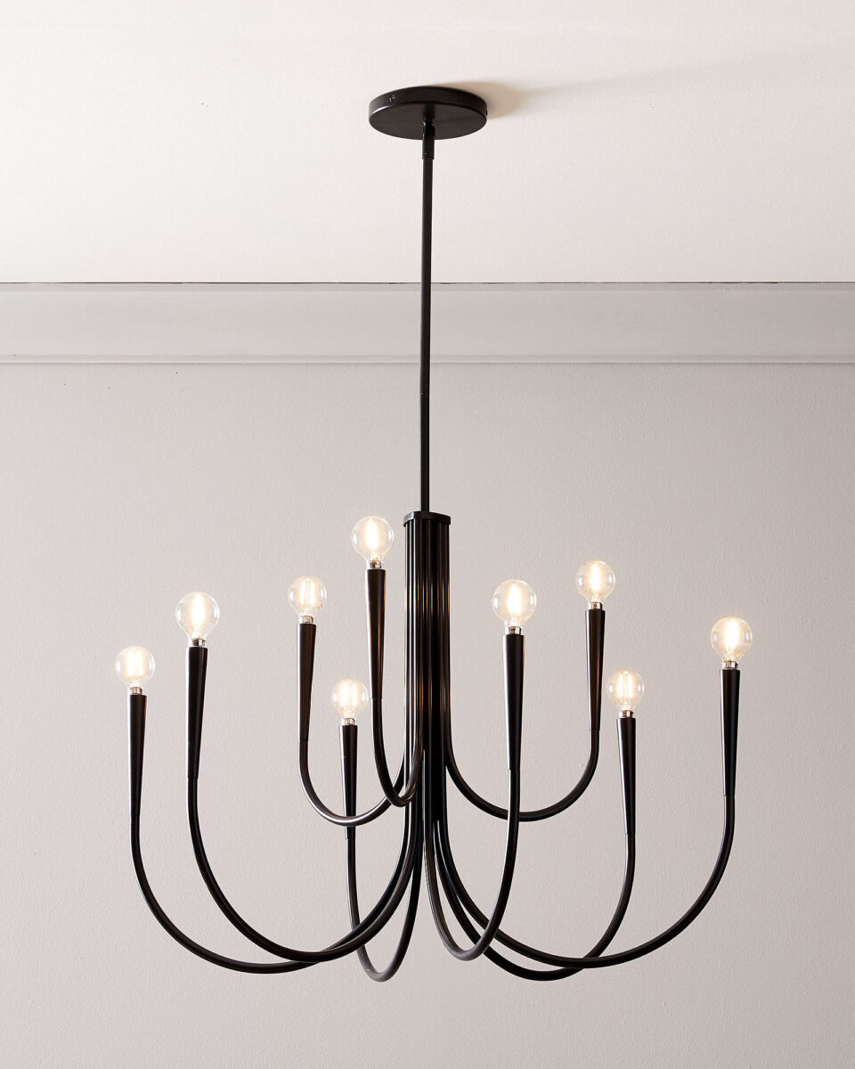 Чёрная люстра Свуп Louvre Home LHLCH240124XNP