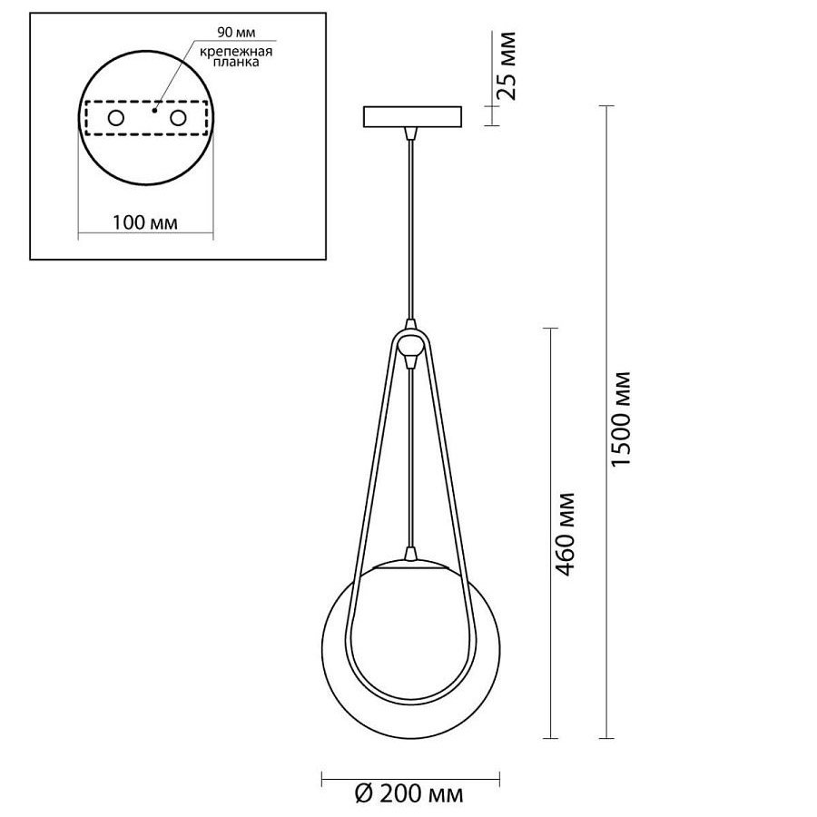 Подвесной светильник CHASIL ONE Black Gold by ImperiumLoft