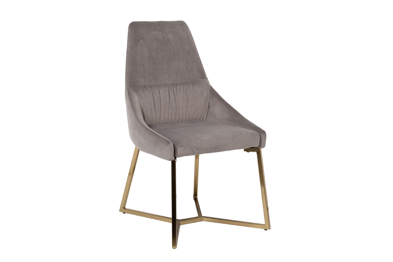 Стул на металлическом каркасе серый велюровый Garda Decor 30C-1185 GRE