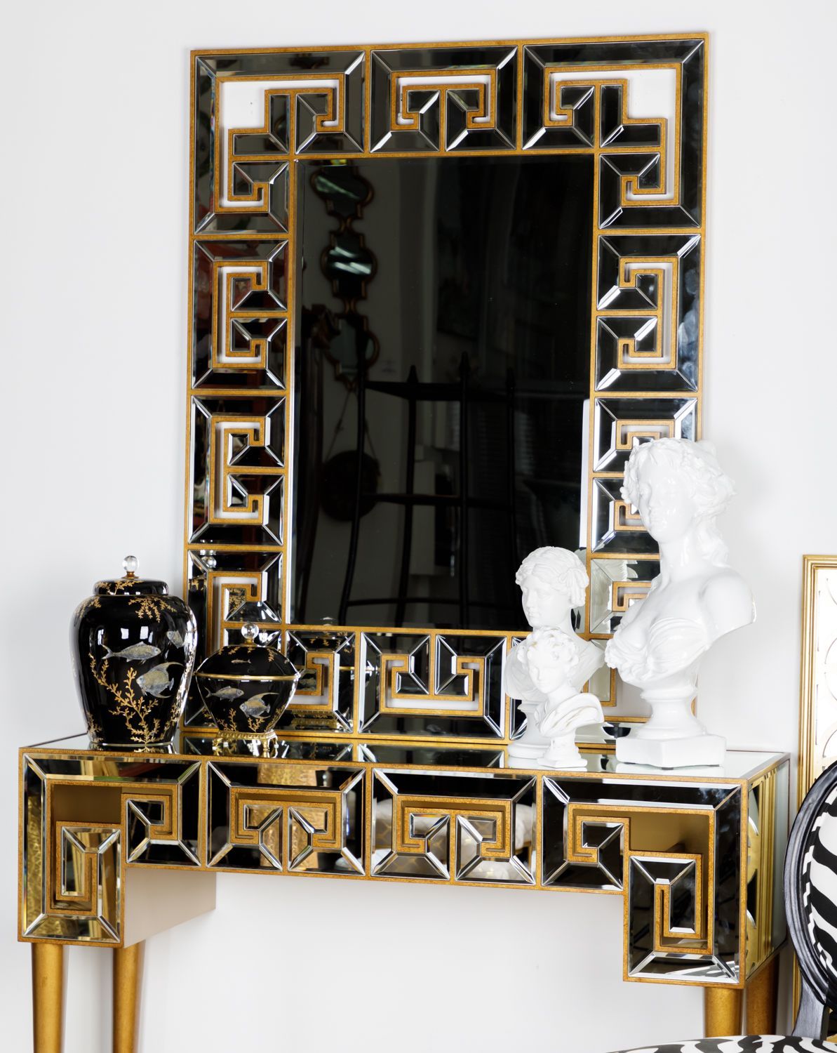 Консоль пристенная "Греческая" с фацетом Glasar 45-071