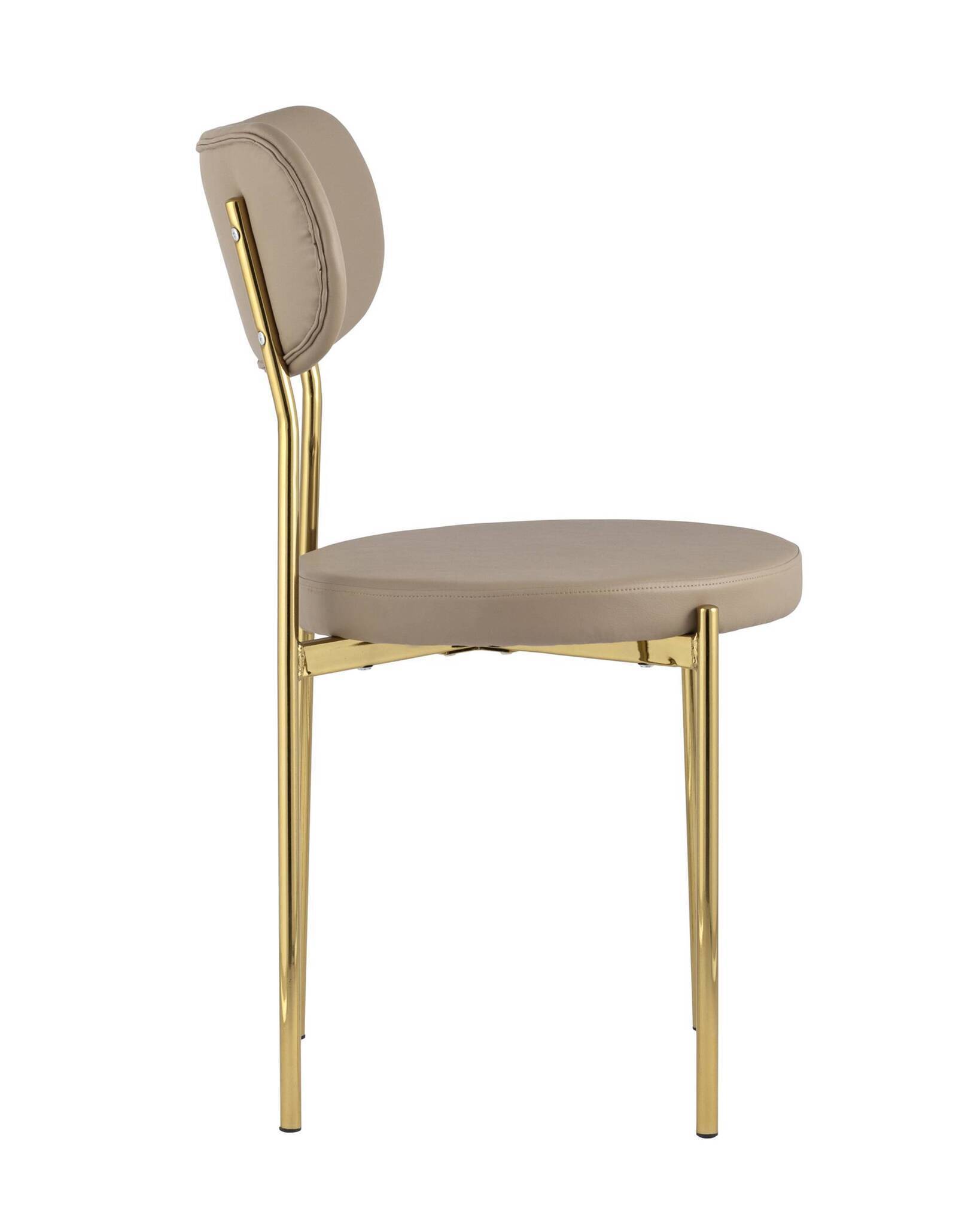Стул Барбара экокожа бежевая золотые ножки Stool Group