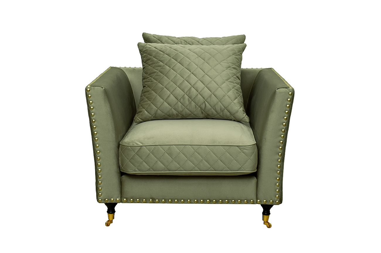 Кресло велюровое оливковое Garda Decor SORRENTO1-Colt1002