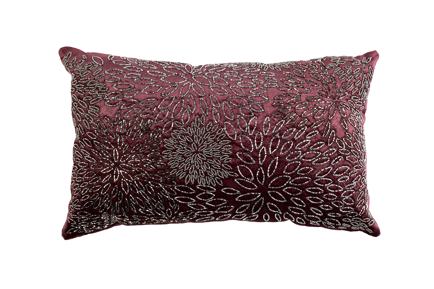 Подушка декоративная с вышивкой Огни бордовая Garda Decor 70SW-11120