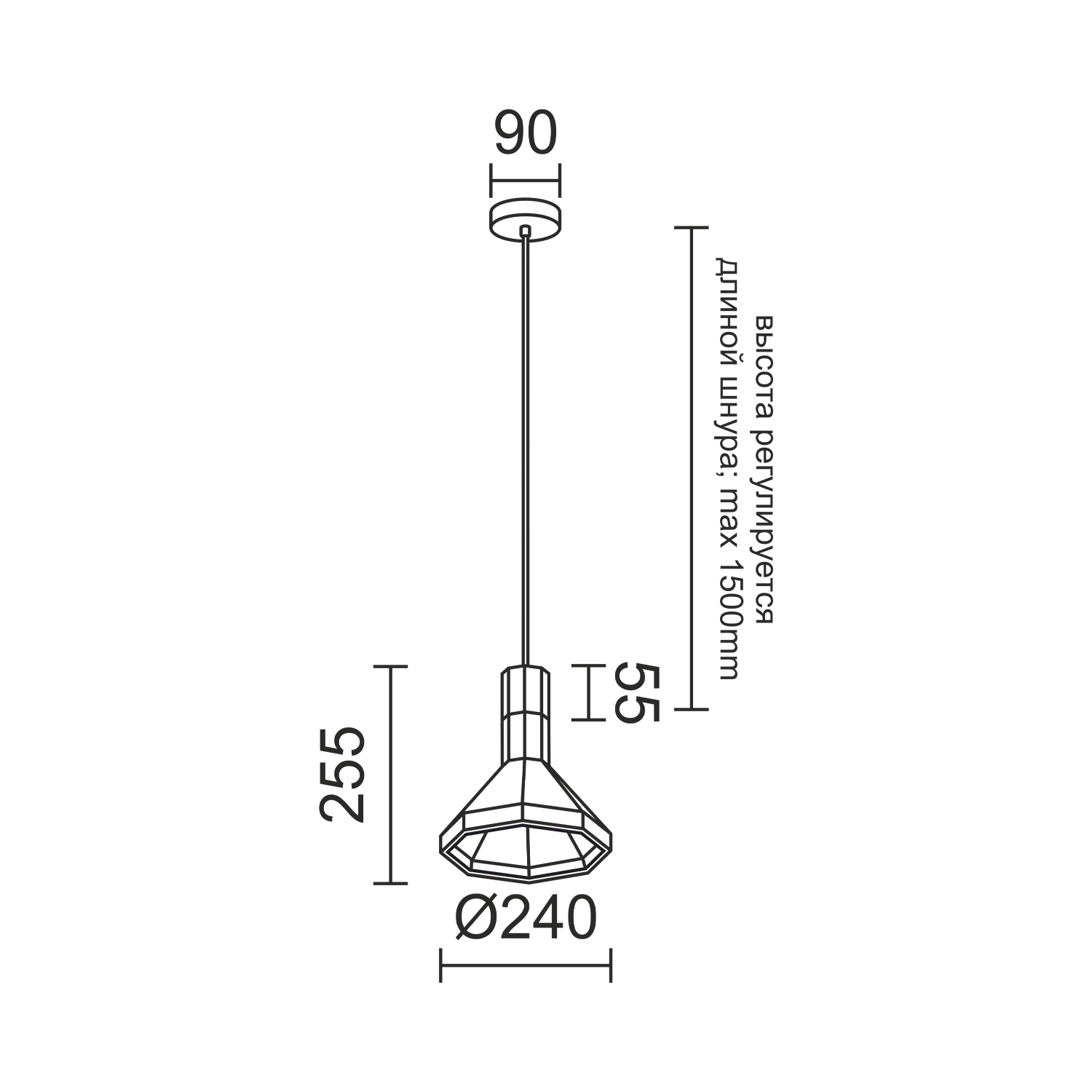 Подвесной (накладной) светодиодный светильник Ledron SCOPE W Wood 55
