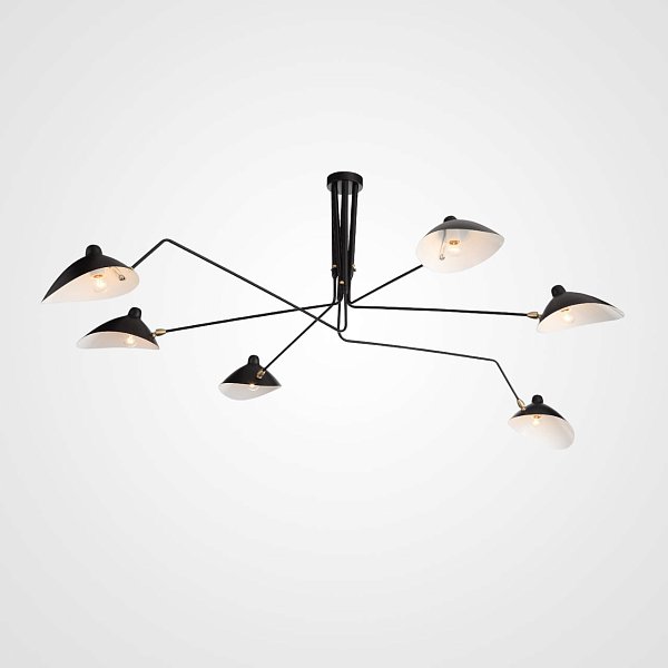 Потолочная люстра TEBES L6 Black by ImperiumLoft