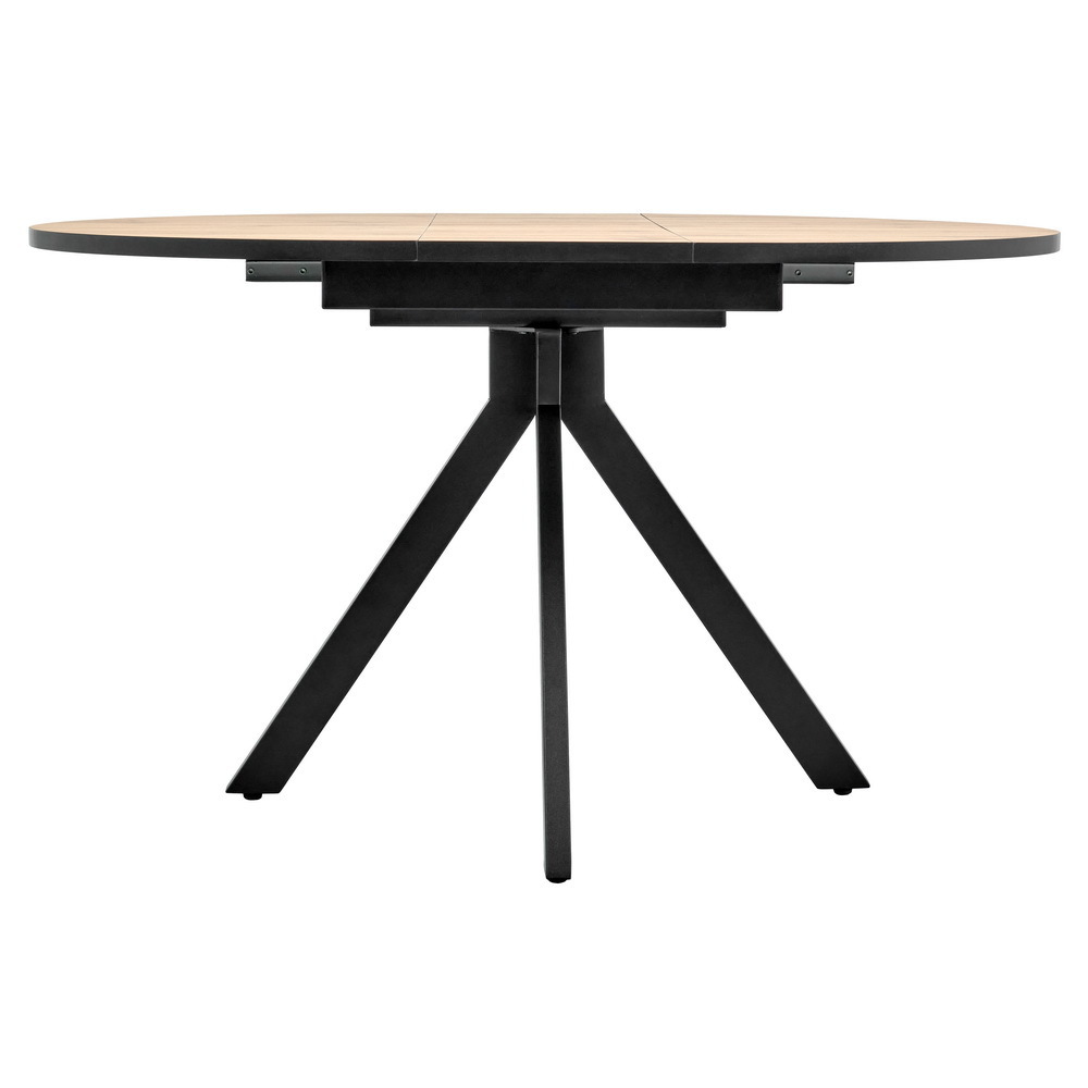 Стол Rudolf круглый раскладной 100-130x100x75см, Дуб Вотан, чёрный Bradex Home RF 0301