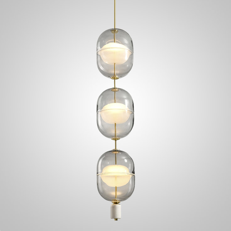 Подвесной светильник PLATTE 3 brass 3000К by ImperiumLoft