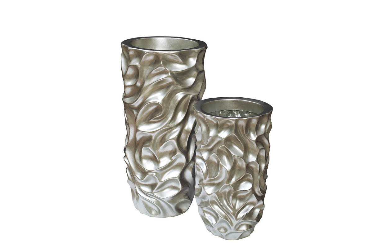 Кашпо напольное серебряное Garda Decor ZS-C847-27