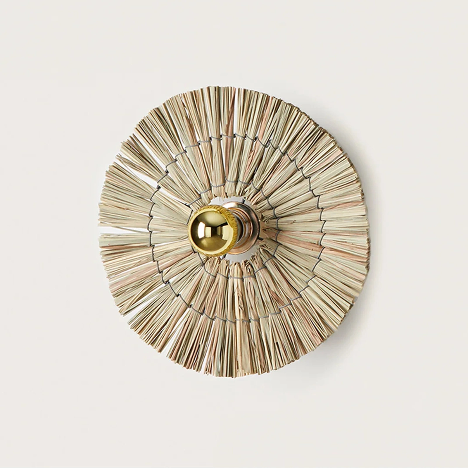 Бра Laos натуральная соломка 30 cm + цоколь 10 cm золотой металл Aromas del Campo