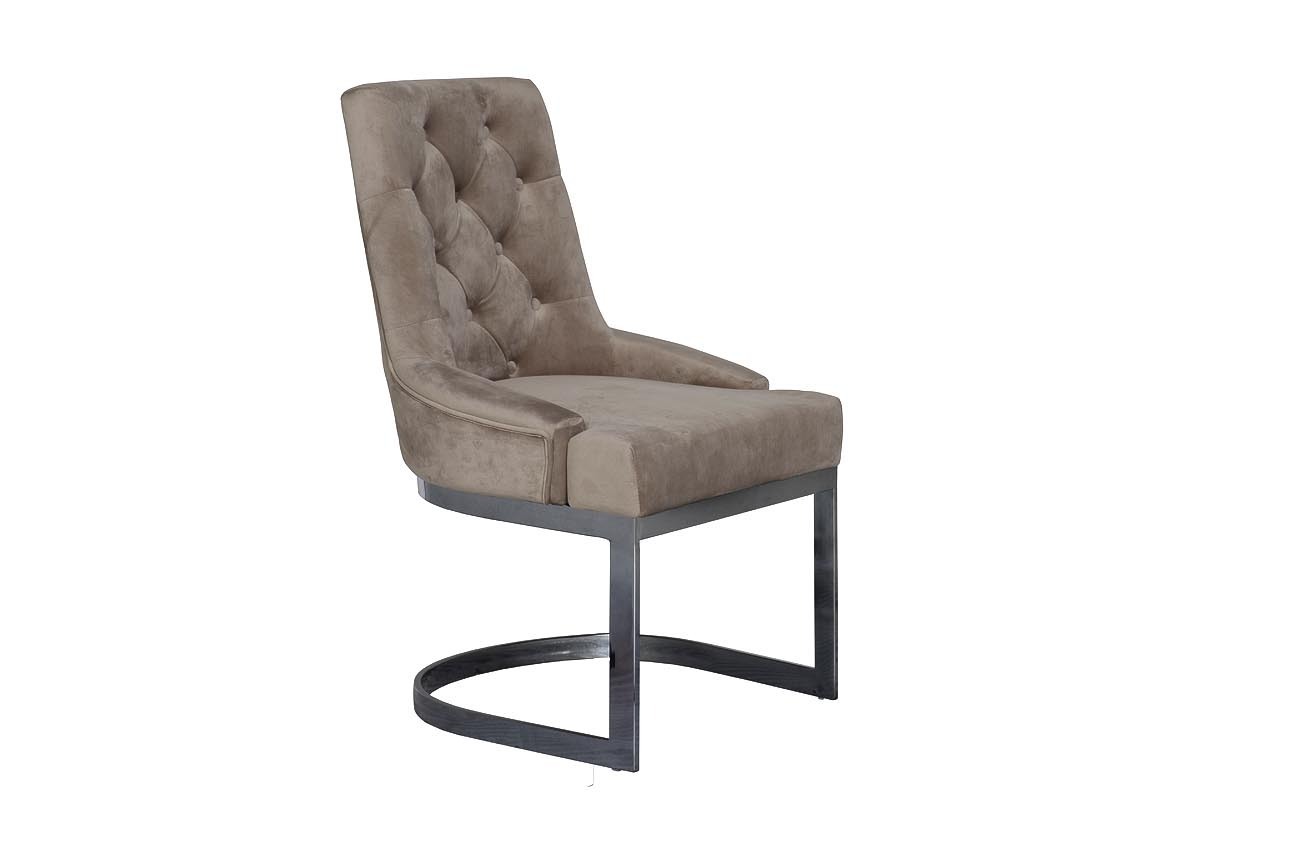 Стул на металлическом каркасе бежево-серый Garda Decor 76AR-6210-BGR