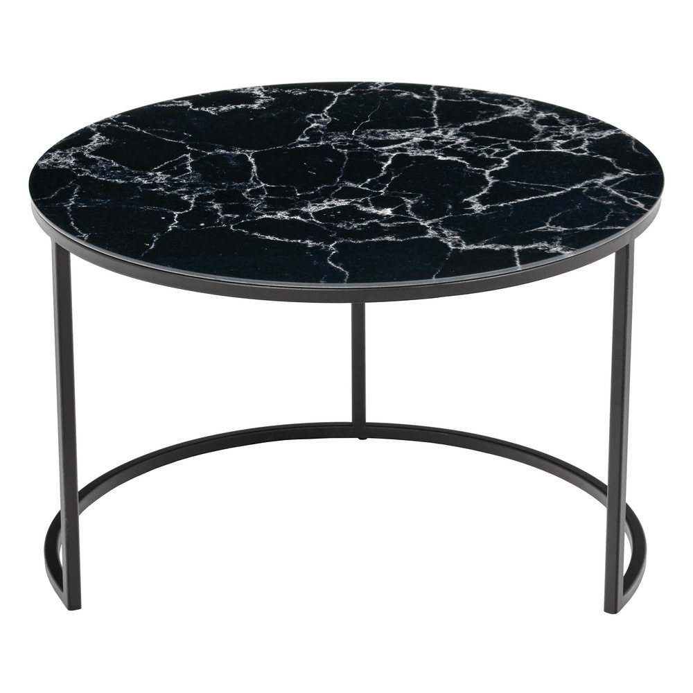 Набор кофейных столиков Tango чёрный мрамор с чёрными ножками, 2шт Bradex Home RF 0375