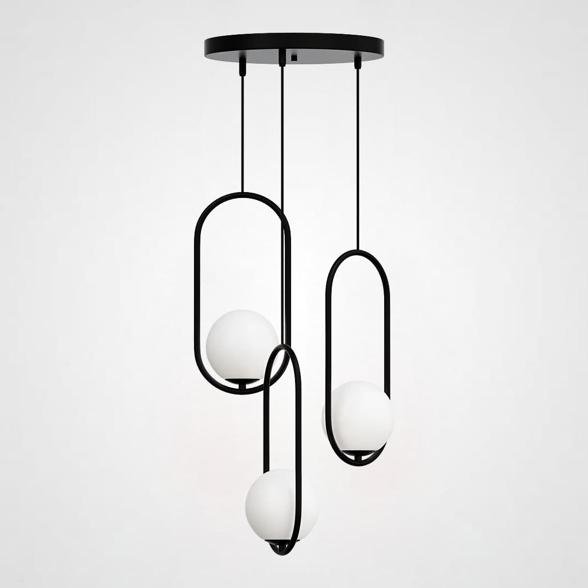 Подвесной светильник HOOP-TRIO Черный, Эллипс S, Диск by ImperiumLoft