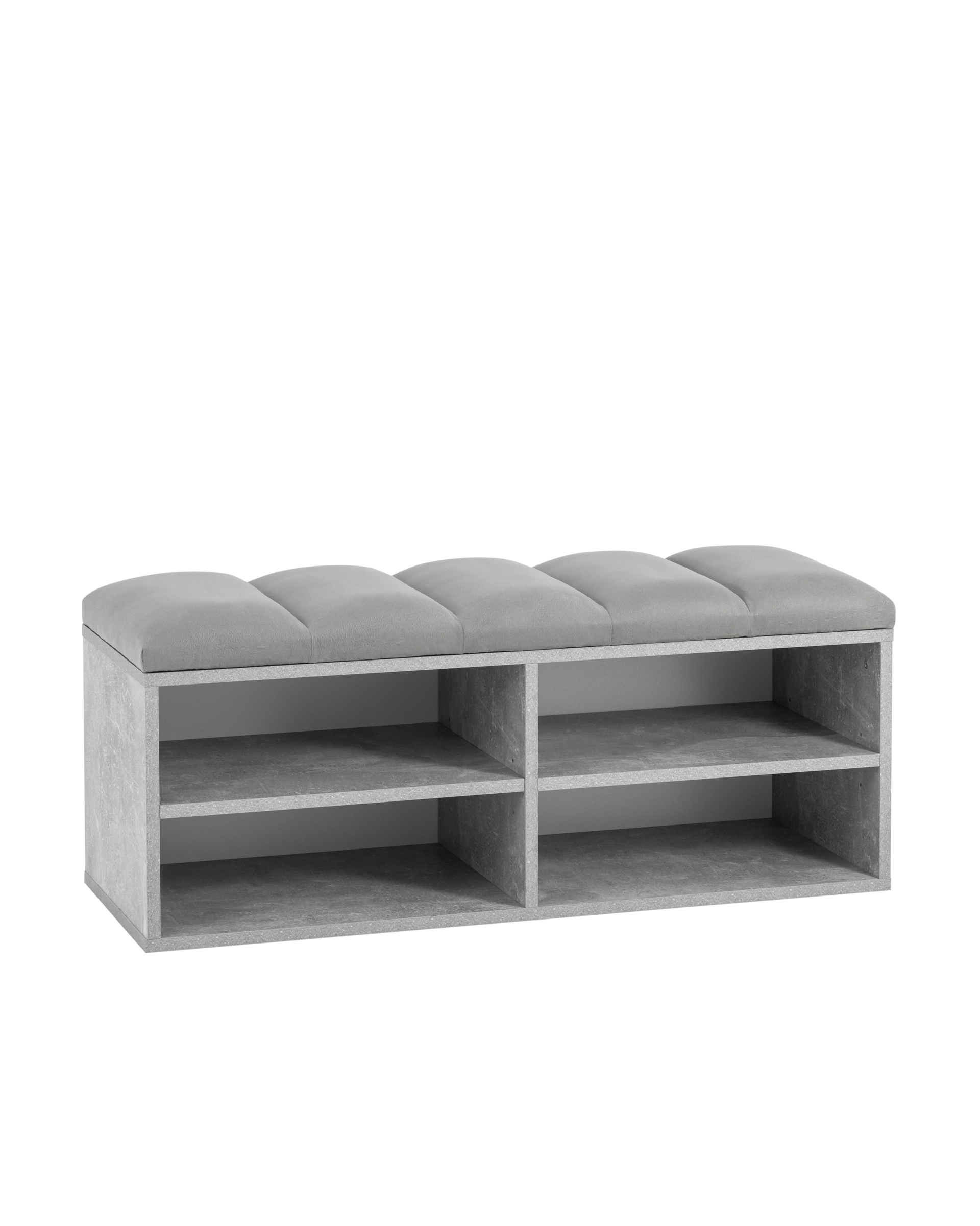 Обувница Хольст 2 серая велюр серый Stool Group