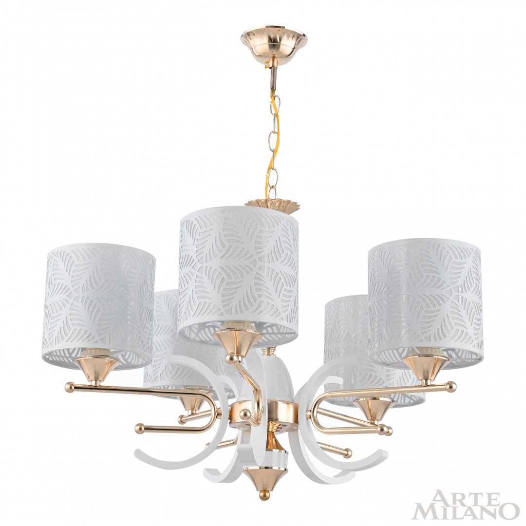 Люстра подвесная с плафонами 302097/5 Wh/Gd Arte Milano
