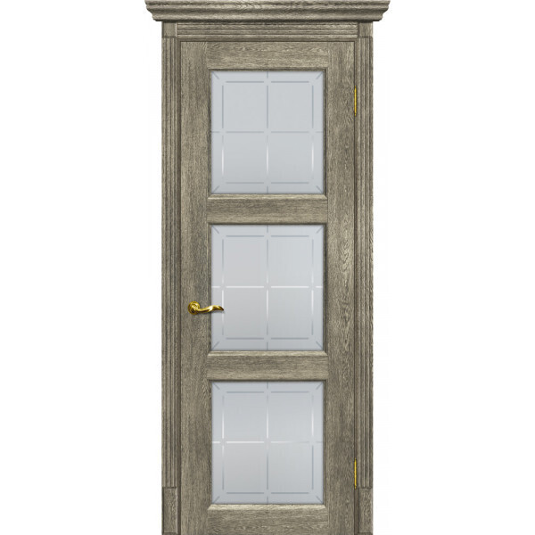 Межкомнатная дверь Graf Тоскана-4 Сатинат с художественным рисунком решетка Гриджио (2000 х 600)