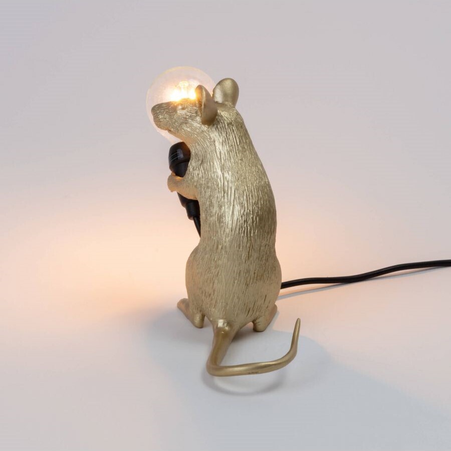Настольная лампа Seletti Mouse Lamp Sitting GOLD USB 15231